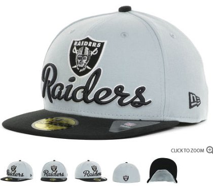 Oakland Raiders New Era Script Down 59FIFTY Hat 60d19
